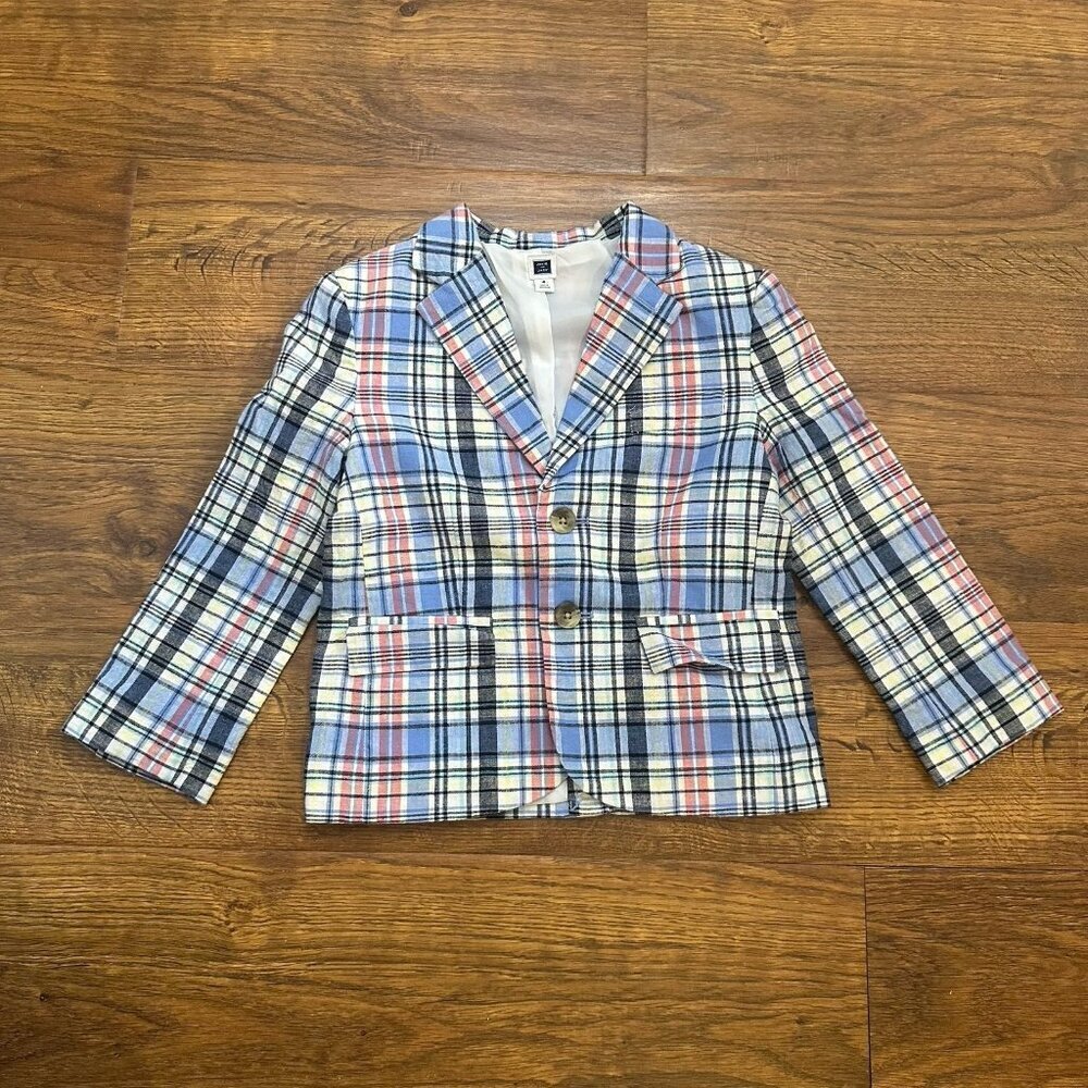 Janie and Jack linen plaid Blazer 4